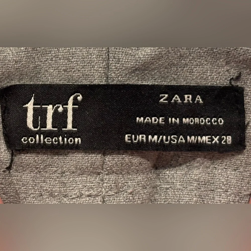🌸 Zara TRF Collection Women’s Medium Gray Ankle Pants with Elastic Waist